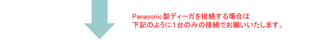 Panasonic製ディーガを接続する場合は下記のように1台のみの接続でお願いいたします。