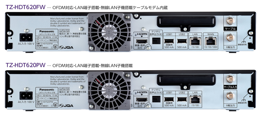 主な仕様｜TZ-HDT620/TZ-HDT621シリーズ | セットトップボックス 